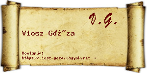 Viosz Géza névjegykártya