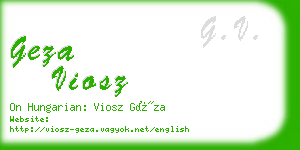 geza viosz business card
